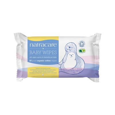 Natracare Organic Cotton Baby Wipes (with Organic Apricot Oil, Chamomile & Linden) x 50 Pack